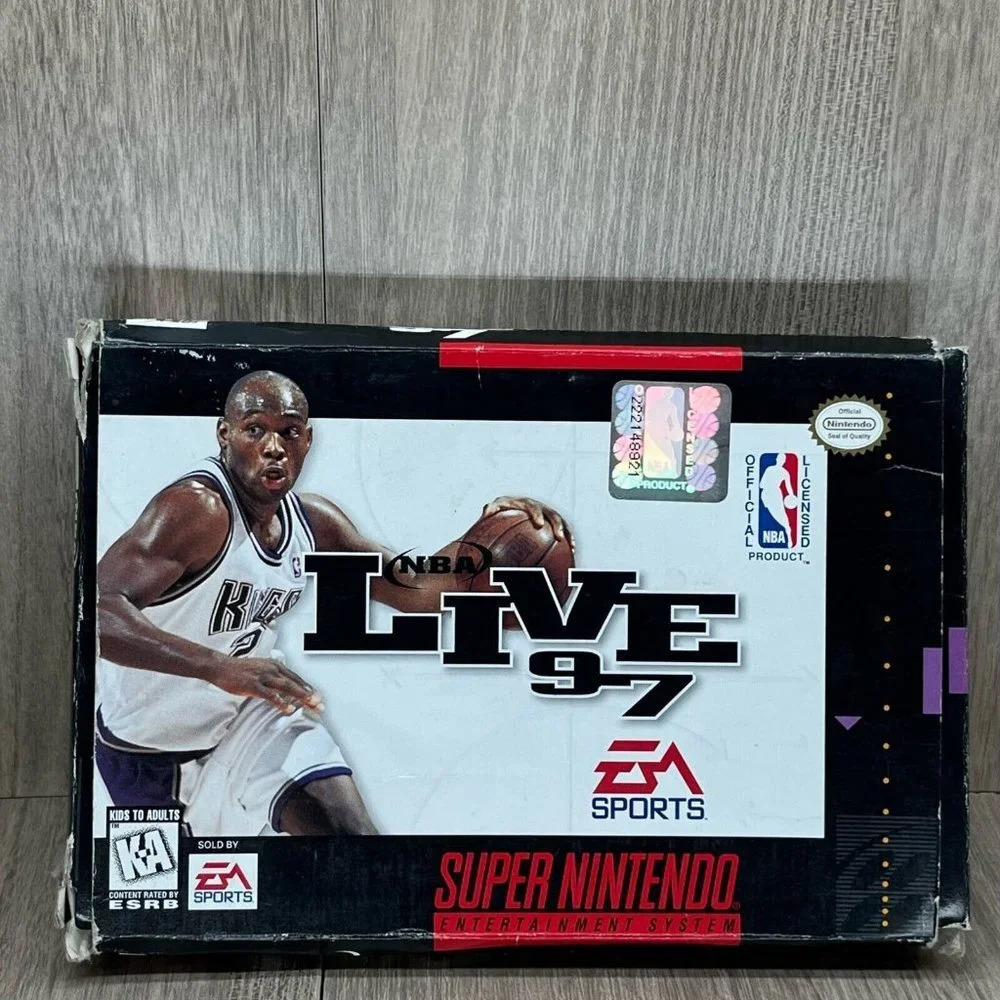 1996 NBA Live 97 Video Games Nintendo SNES w/ Box - Tested